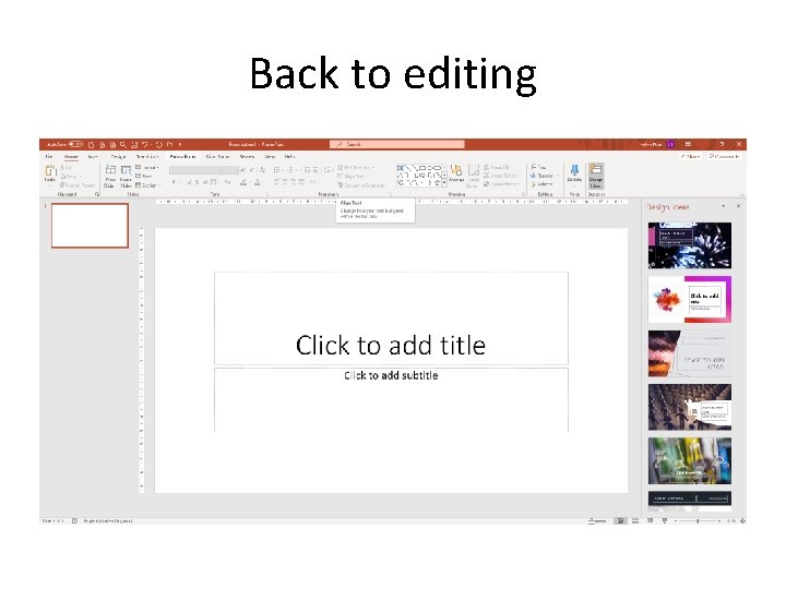Back to editing Back to editing