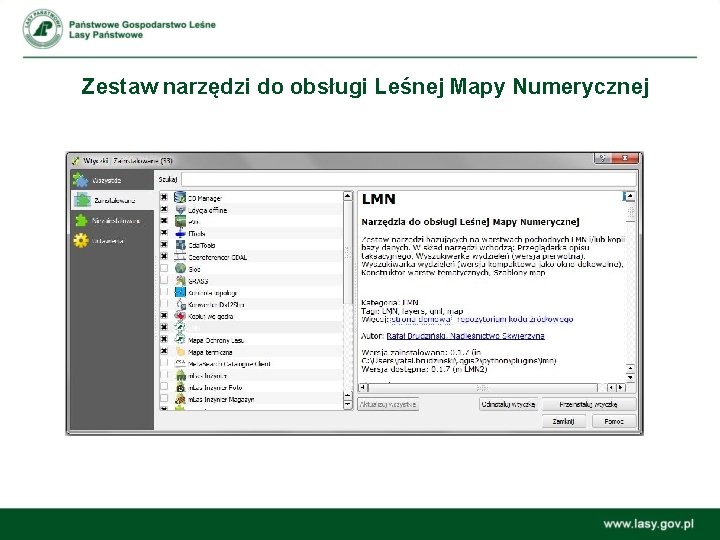 Zestaw narzędzi do obsługi Leśnej Mapy Numerycznej 