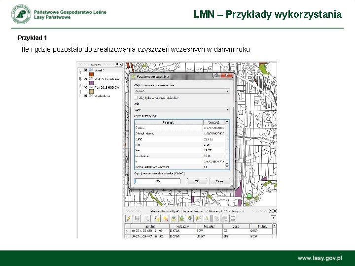 LMN – Przykłady wykorzystania Przykład 1 Ile i gdzie pozostało do zrealizowania czyszczeń wczesnych