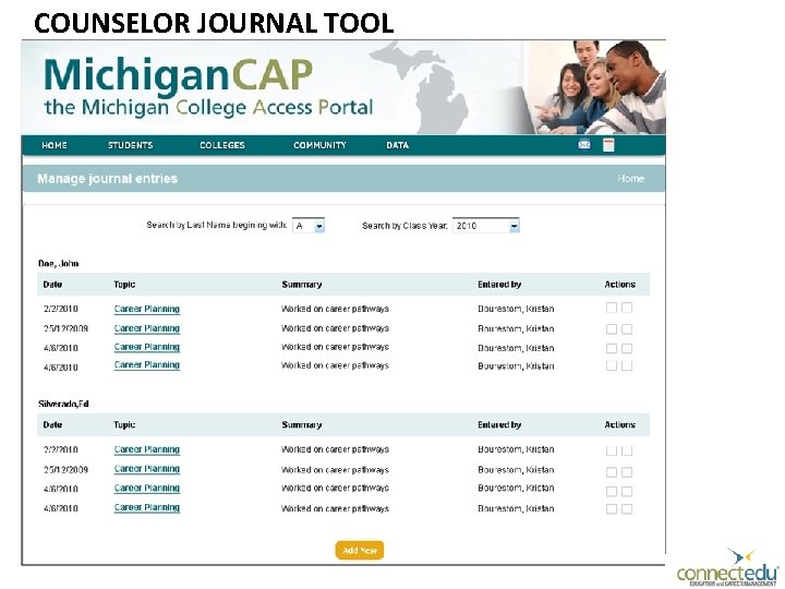 COUNSELOR JOURNAL TOOL 