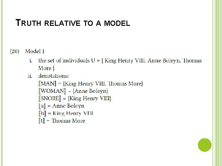 TRUTH RELATIVE TO A MODEL 