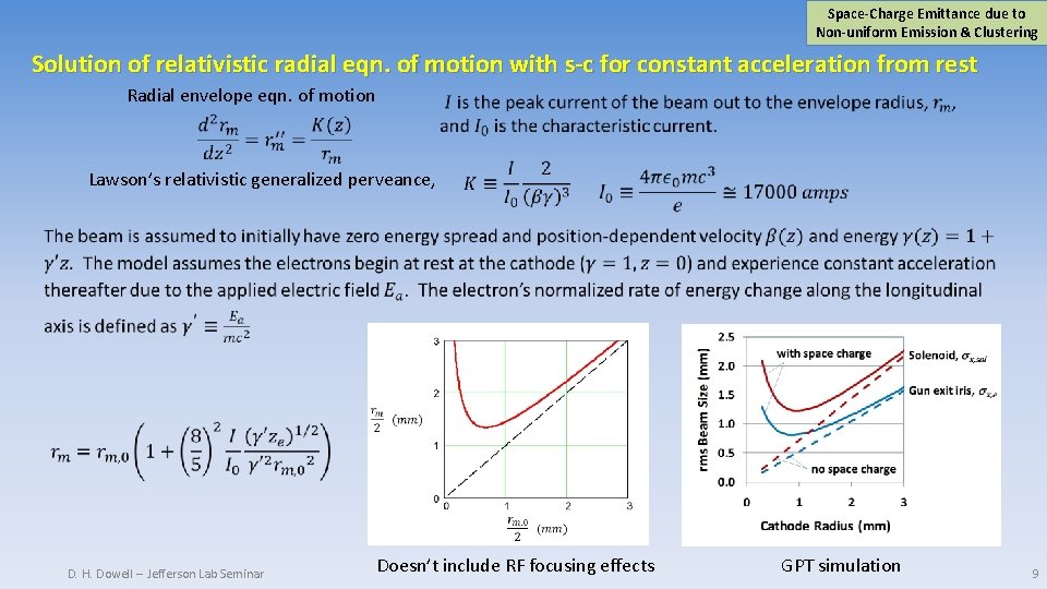 Space-Charge Emittance due to Non-uniform Emission & Clustering Solution of relativistic radial eqn. of