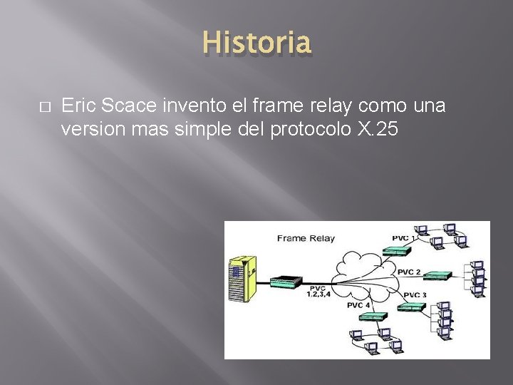 Historia � Eric Scace invento el frame relay como una version mas simple del