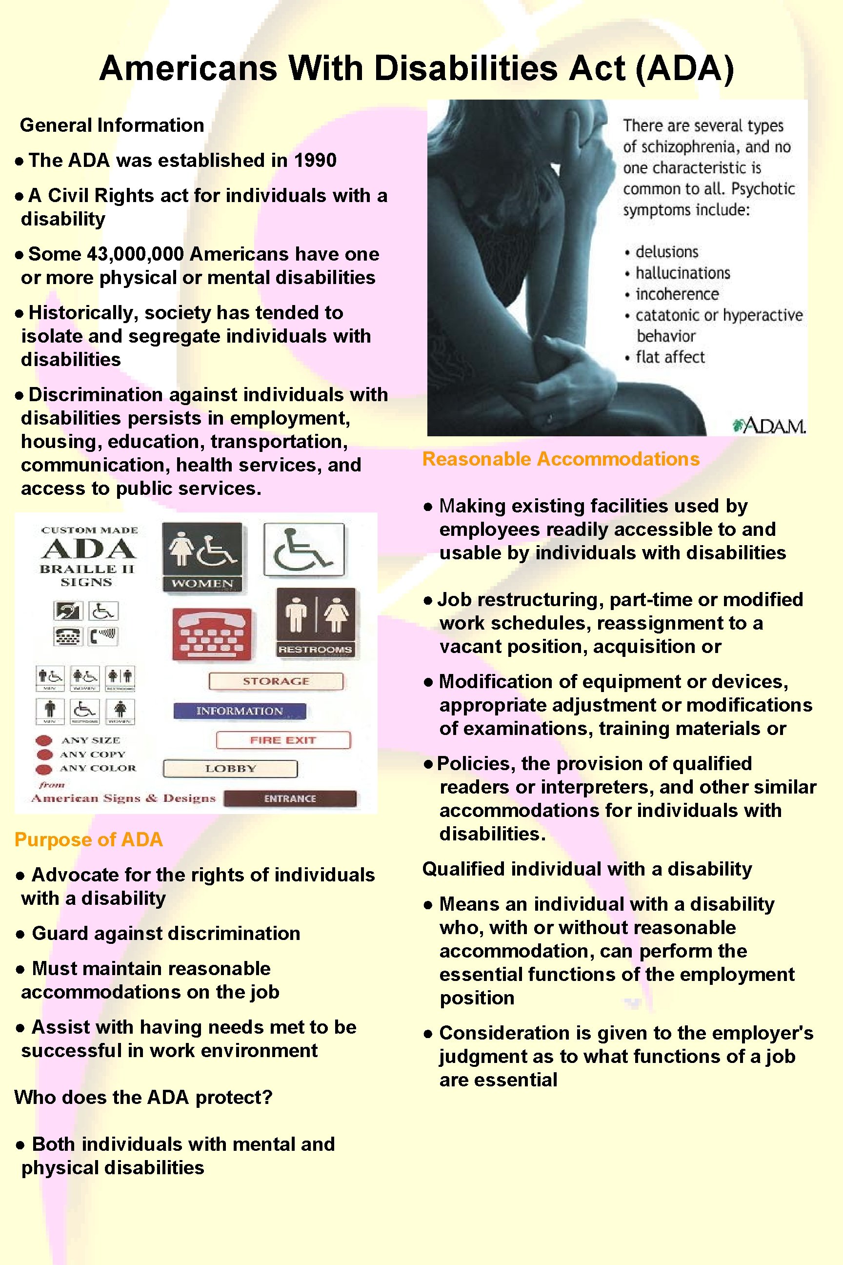 Americans With Disabilities Act ADA General Information The