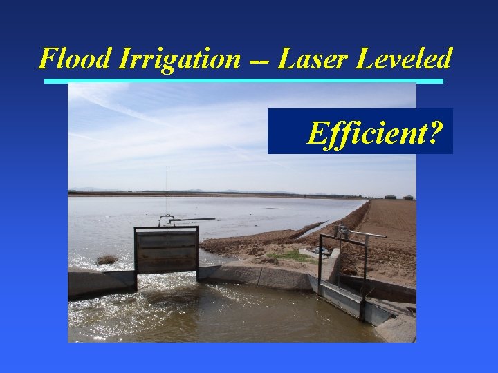 Flood Irrigation -- Laser Leveled Efficient? 