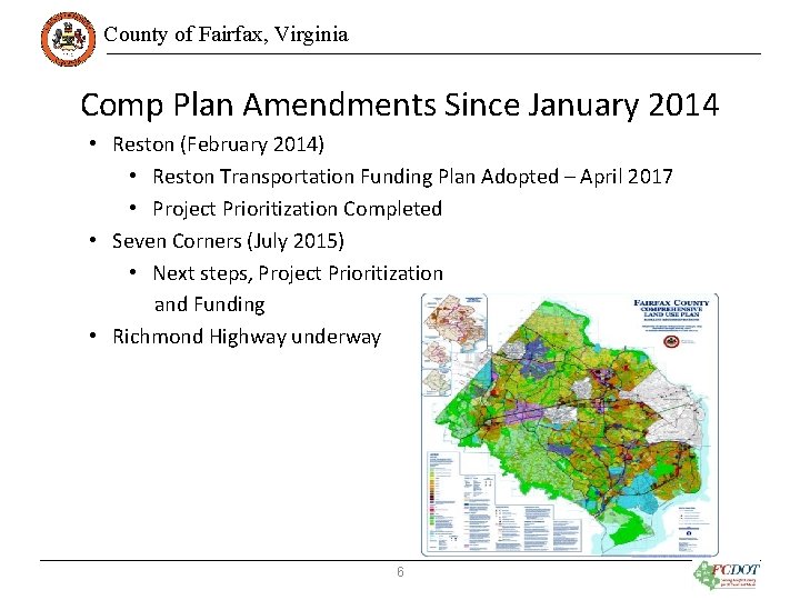 County of Fairfax, Virginia Comp Plan Amendments Since January 2014 • Reston (February 2014)
