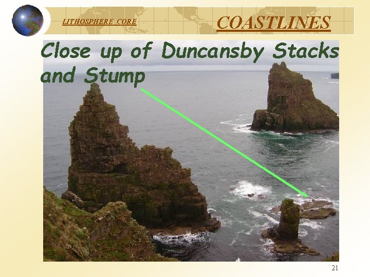 LITHOSPHERE COASTLINES Close up of Duncansby Stacks and Stump 21 