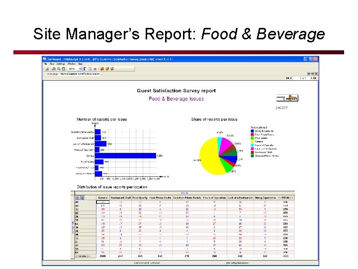 Site Manager’s Report: Food & Beverage © 2007 Megaputer Intelligence 