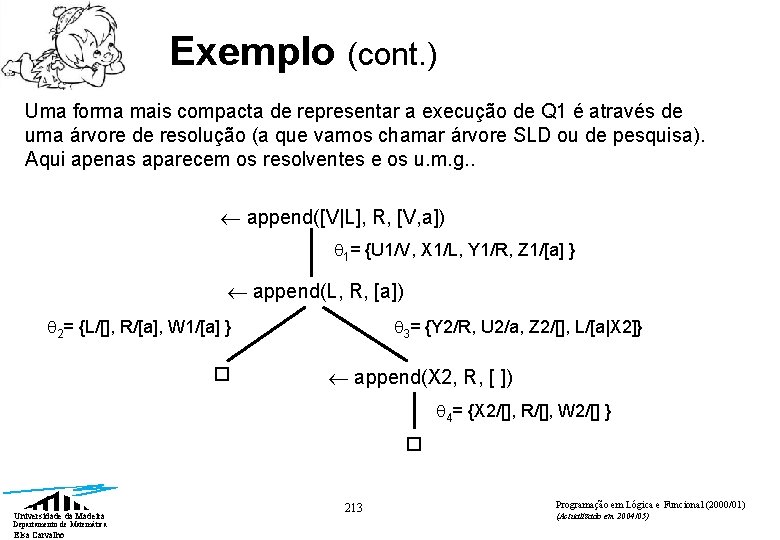 Exemplo (cont. ) Uma forma mais compacta de representar a execução de Q 1