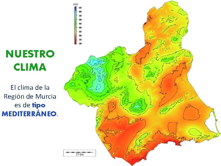 NUESTRO CLIMA El clima de la Región de Murcia es de tipo MEDITERRÁNEO 