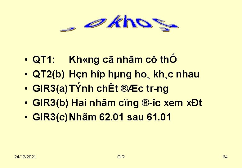  • • • QT 1: Kh «ng cã nhãm cô thÓ QT 2(b)