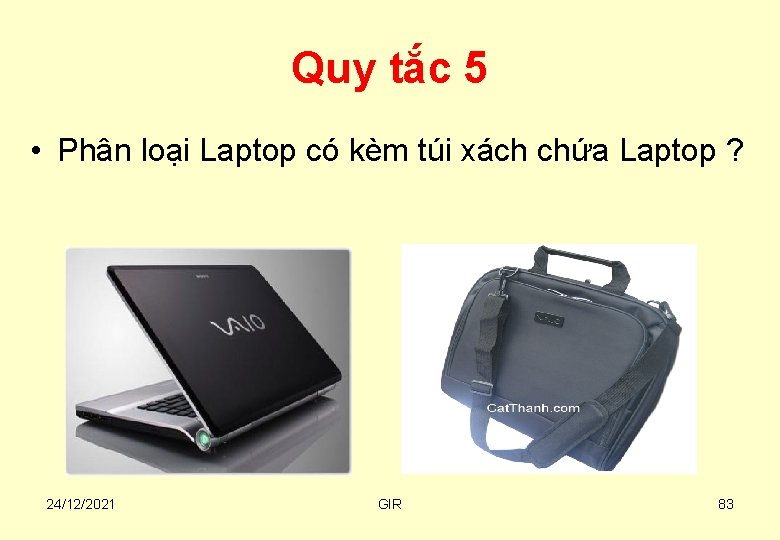 Quy tắc 5 • Phân loại Laptop có kèm túi xách chứa Laptop ?