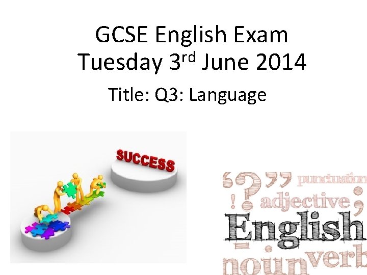 AQA (A) GCSE English & English Language Unit 1 GCSE English Exam rd Tuesday
