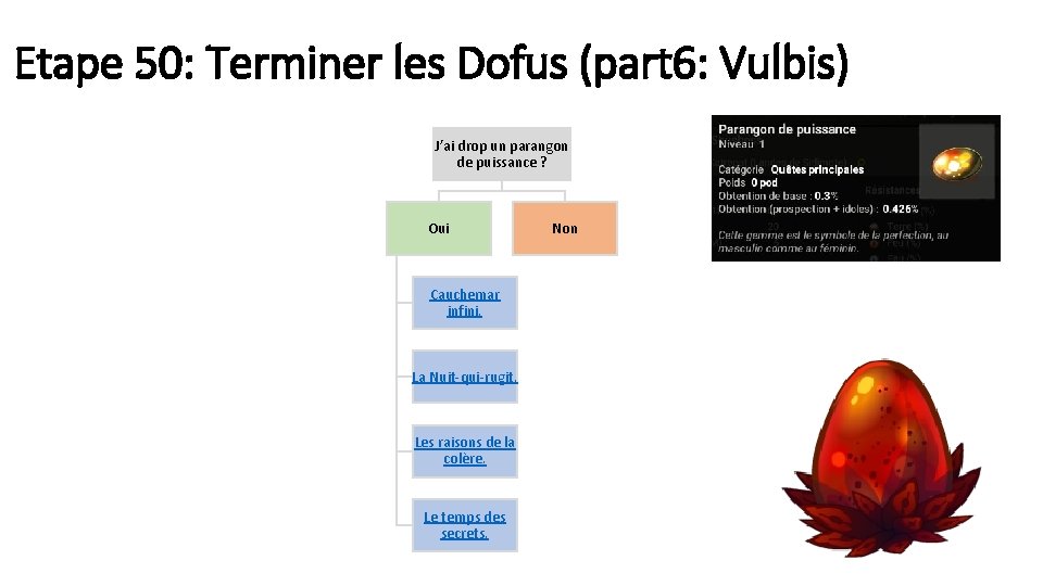 Etape 50: Terminer les Dofus (part 6: Vulbis) J’ai drop un parangon de puissance