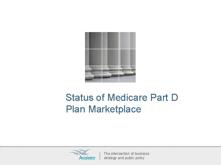 Status of Medicare Part D Plan Marketplace The intersection of business strategy and public