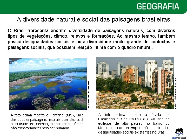 A diversidade natural e social das paisagens brasileiras Lanthilda/ Dreamstime. com Celso Diniz/ Dreamstime.