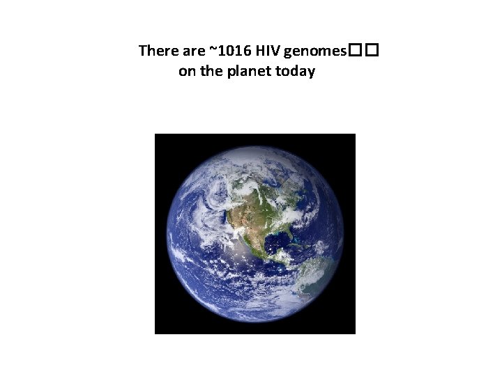 There are ~1016 HIV genomes�� on the planet today 