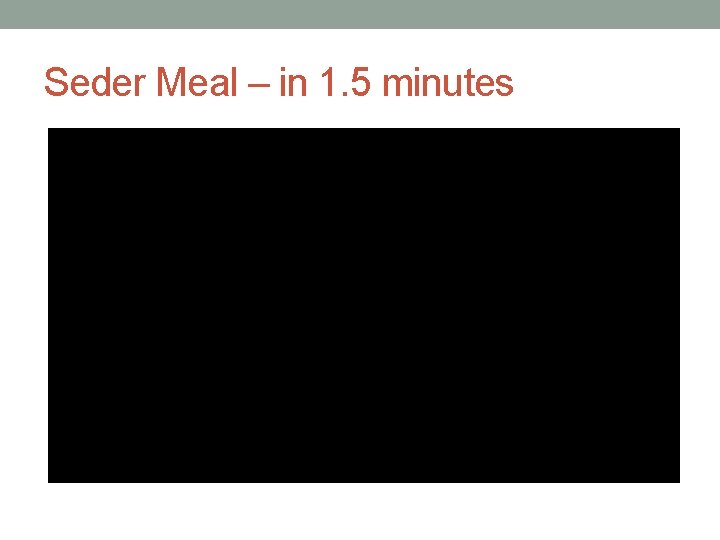 Seder Meal – in 1. 5 minutes 
