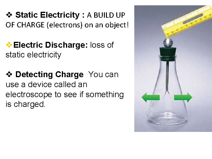 Charge and Static Electricity Chapter 17 v Static Electricity : A BUILD UP OF