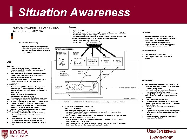 Situation Awareness HUMAN PROPERTIES AFFECTING AND UNDERLYING SA Attention • • • Preattentive Processing