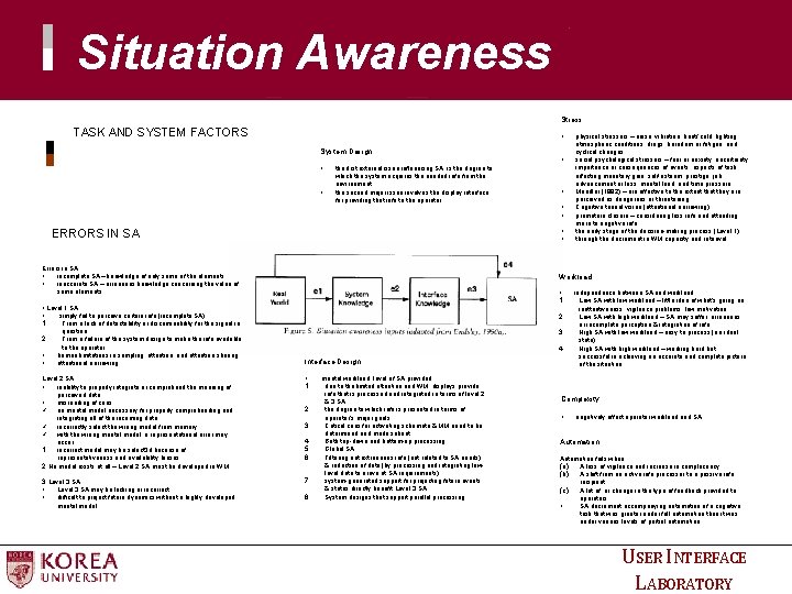 Situation Awareness Stress TASK AND SYSTEM FACTORS • System Design • • the first