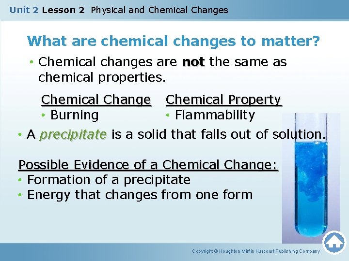 Unit 2 Lesson 2 Physical and Chemical Changes