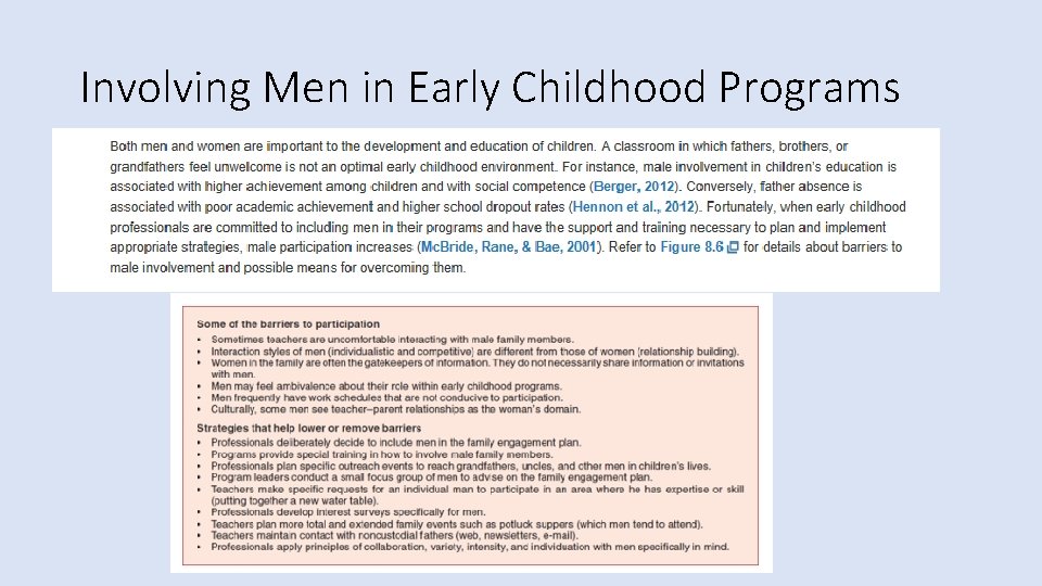 Involving Men in Early Childhood Programs Involving Men in Early Childhood Programs