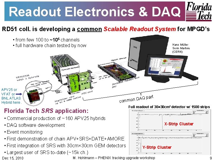 Readout Electronics & DAQ RD 51 coll. is developing a common Scalable Readout System