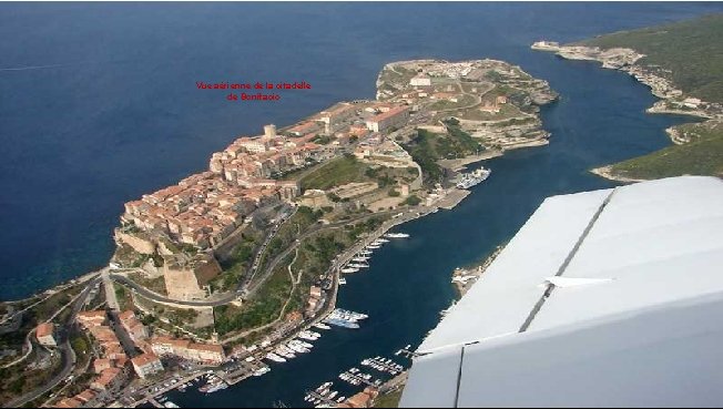 Vue aérienne de la citadelle de Bonifacio 
