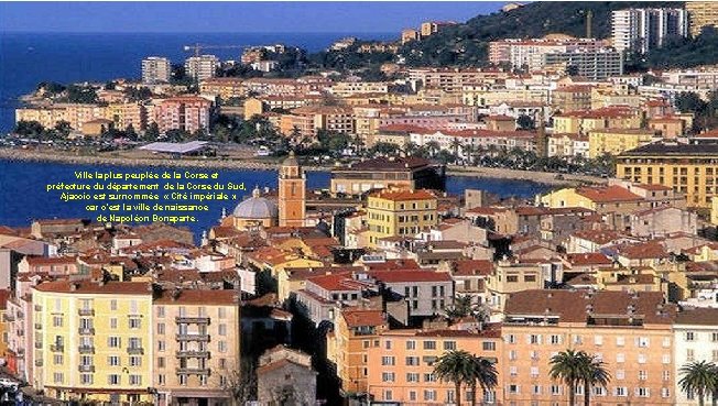 Ville la plus peuplée de la Corse et préfecture du département de la Corse