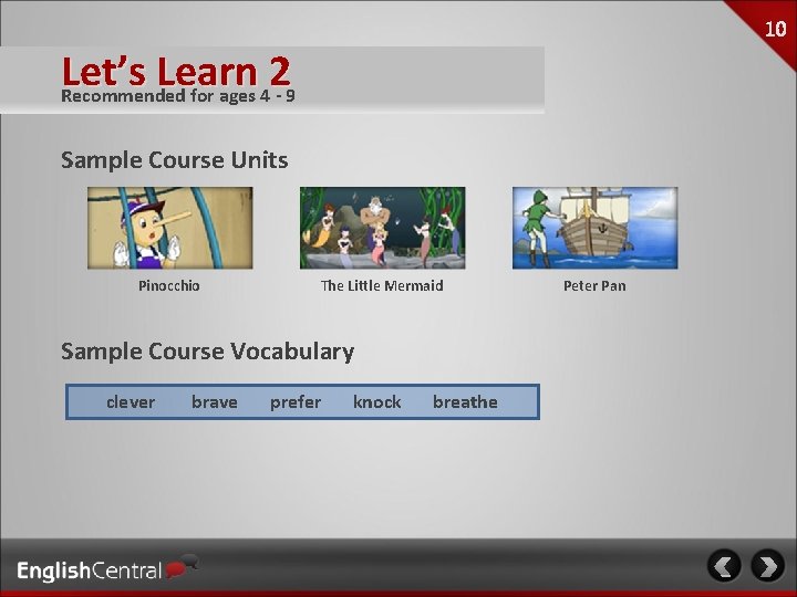 Let’s Learn 2 Recommended for ages 4 - 9 Sample Course Units Pinocchio The