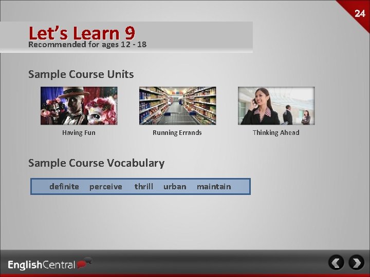 Let’s Learn 9 Recommended for ages 12 - 18 Sample Course Units Having Fun