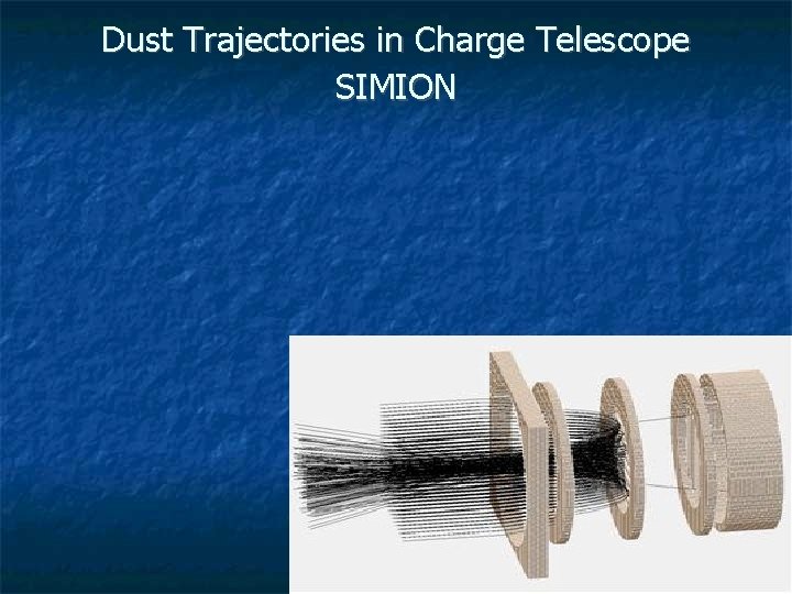 Dust Trajectories in Charge Telescope SIMION 