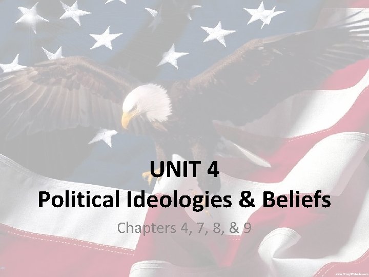 UNIT 4 Political Ideologies & Beliefs Chapters 4, 7, 8, & 9 