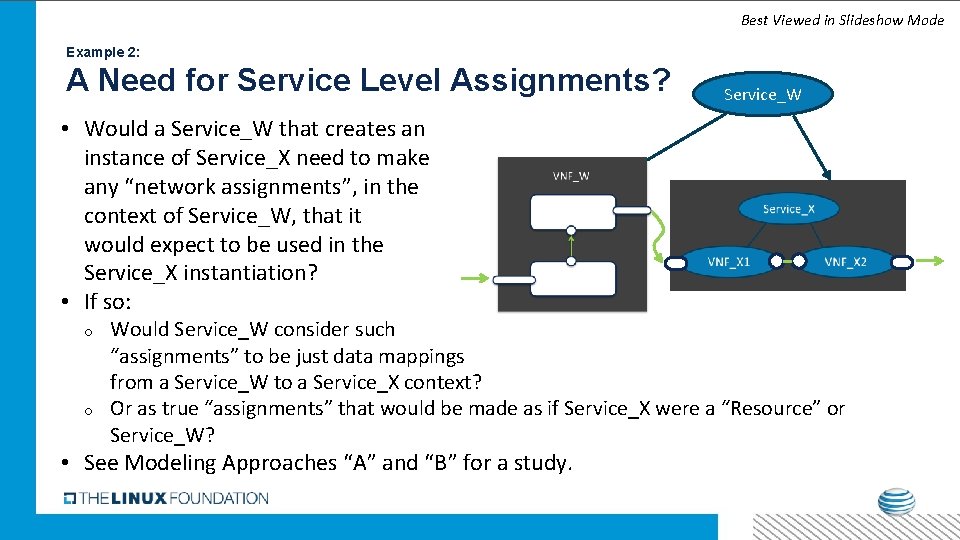 Best Viewed in Slideshow Mode Example 2: A Need for Service Level Assignments? •