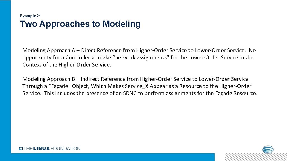 Example 2: Two Approaches to Modeling Approach A – Direct Reference from Higher-Order Service