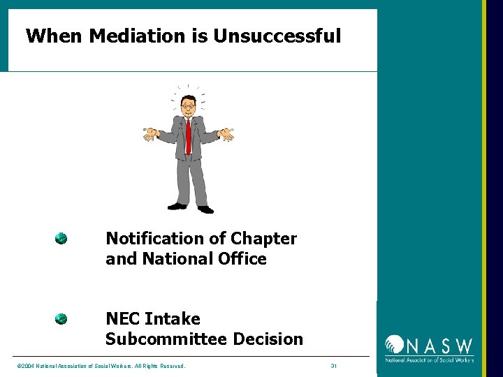 When Mediation is Unsuccessful Notification of Chapter and National Office NEC Intake Subcommittee Decision