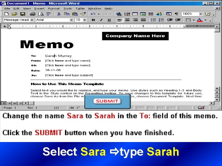 Select Sara type Sarah 
