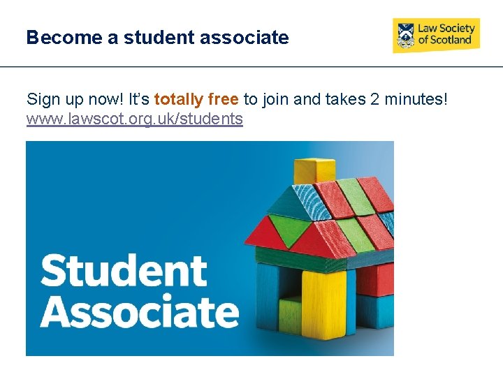 Become a student associate Sign up now! It’s totally free to join and takes