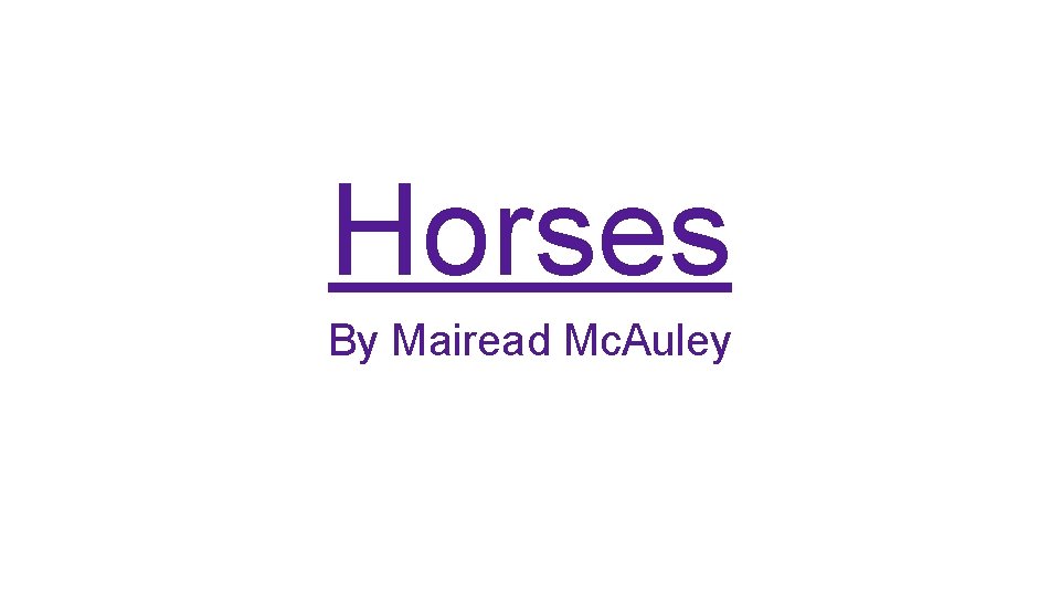 Horses By Mairead Mc. Auley 