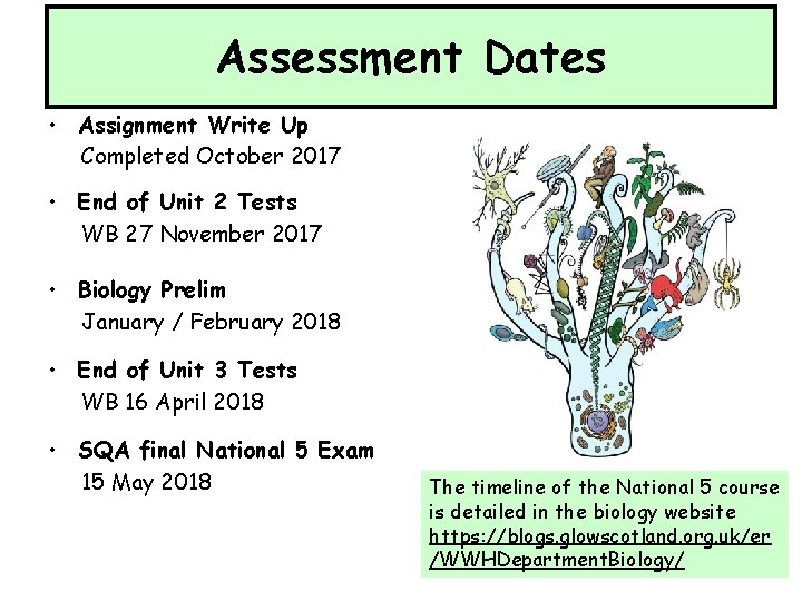 Assessment Dates • Assignment Write Up Completed October 2017 • End of Unit 2