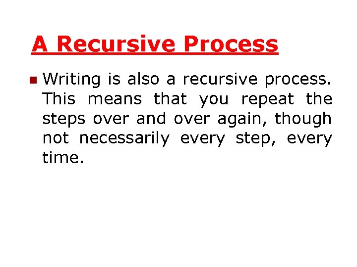 essay writing is a recursive process