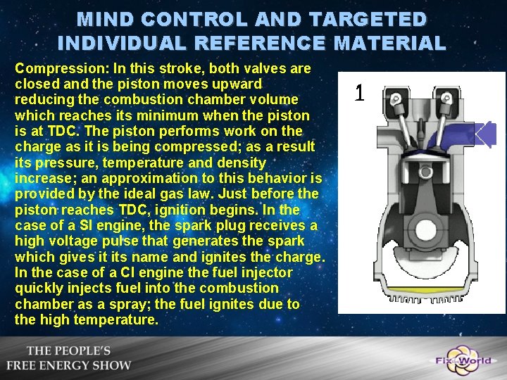 MIND CONTROL AND TARGETED INDIVIDUAL REFERENCE MATERIAL Compression: In this stroke, both valves are MIND CONTROL AND TARGETED INDIVIDUAL REFERENCE MATERIAL Compression: In this stroke, both valves are