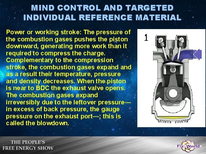 MIND CONTROL AND TARGETED INDIVIDUAL REFERENCE MATERIAL Power or working stroke: The pressure of MIND CONTROL AND TARGETED INDIVIDUAL REFERENCE MATERIAL Power or working stroke: The pressure of