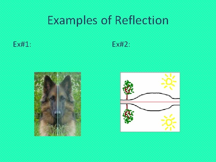 Examples of Reflection Ex#1: Ex#2: 