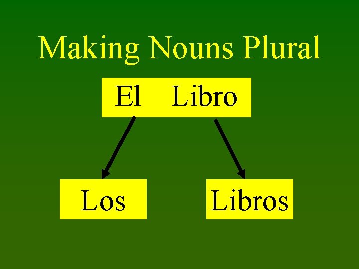 Making Nouns Plural El Los Libros 