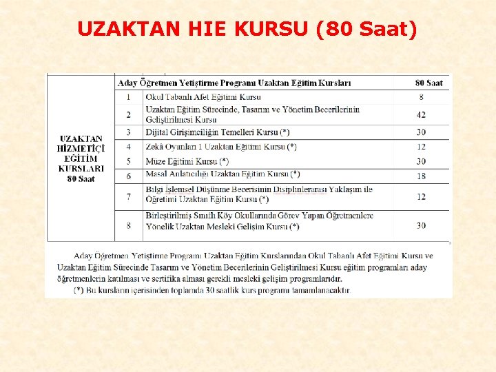 UZAKTAN HIE KURSU (80 Saat) 