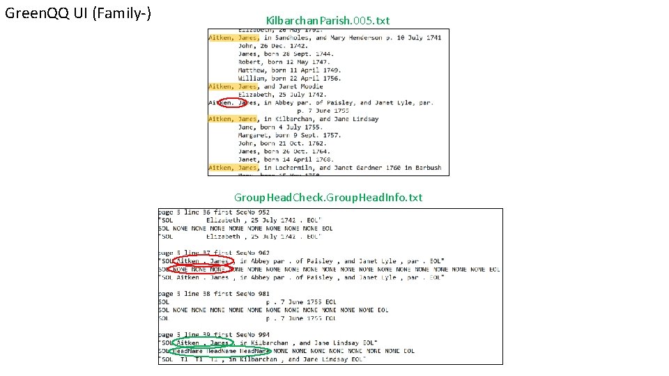 Green. QQ UI (Family-) Kilbarchan. Parish. 005. txt Group. Head. Check. Group. Head. Info.