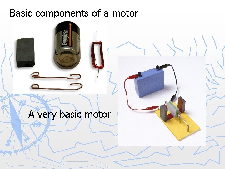 Basic components of a motor A very basic motor 