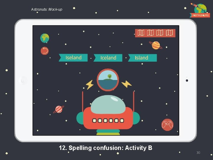 Astronuts: Mock-up 12. Spelling confusion: Activity B 30 
